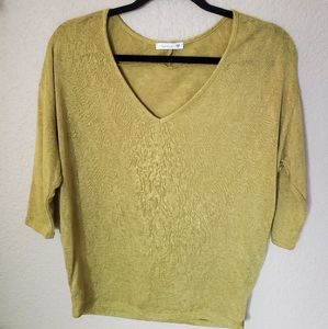 Soprano Small Chartreuse Sheer Dolman Sweater